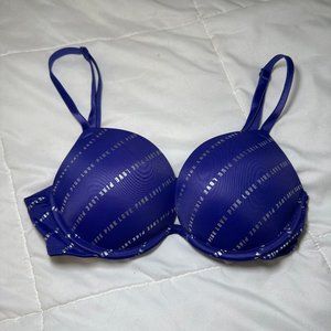 PINK Victoria’s Secret Wear Everywhere Super Push-Up Bra Indigo Blue Mini Logo